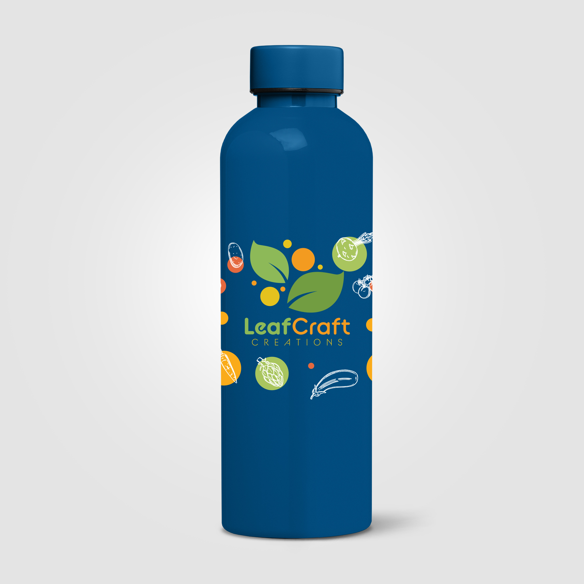 Gourde en rPET brillant 680 ml étanche Norden Bleu marine